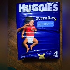 Huggies diapers overnights, brand new never opened ,size 4.